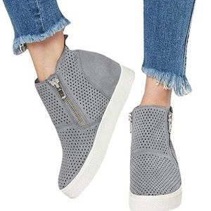 Grey platform high tops